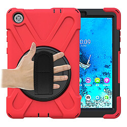 Coque en TPU + Silicone avec béquille pivotante à 360° et fente pour stylo rouge pour votre Lenovo Tab M8 8 TB-8505F/8505X 2019