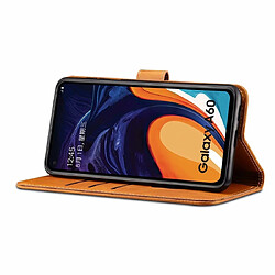 Wewoo Housse Coque Pour Galaxy A60 GUSSIM Business Style Étui en cuir à rabat horizontal avec support et fentes cartes et portefeuille marron pas cher