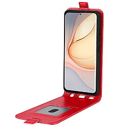 Etui en PU texture crazy horse, anti-rayures avec porte-carte, rouge pour votre ZTE nubia Z40 Pro