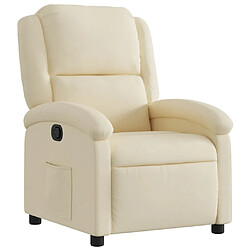 vidaXL Fauteuil inclinable Crème Tissu