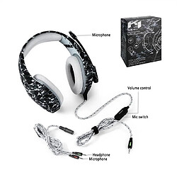 Acheter Tech Discount Casque Gaming pour PS4 Xbox one S Camouflage Casque Gamer avec Micro Anti Bruit Stéréo Basse Contrôle du Volume Microphone Réglable