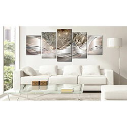 Artgeist Tableau - Modern Dandelions (5 Parts) Beige Wide [225x100]