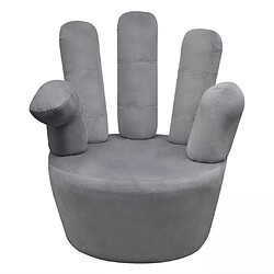 Avis Helloshop26 Fauteuil chaise siège lounge design club sofa salon en forme de main velours gris 1102068/3