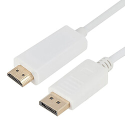 Wewoo Câble adaptateur DisplayPort mâle à HDMIlongueur 1,8 m blanc