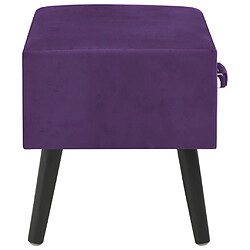 Helloshop26 Table de nuit chevet commode armoire meuble chambre violet foncé 40x35x40 cm velours 1402063 pas cher