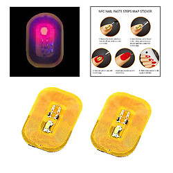 Avis 2Pcs NFC Chip Nail Art Autocollant Conseils Lumière Scintillation Decal Red Light