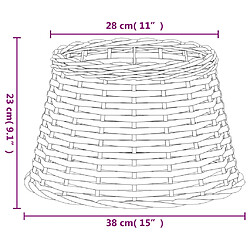 vidaXL Abat-jour blanc Ø38x23 cm osier pas cher