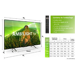 Avis Philips TV LED 4K 189 cm 75PUS8108/12 Ambilight 189 cm 4K UHD