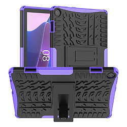 Coque en TPU texture de pneu, résistant aux chocs avec béquille pour votre Lenovo Tab M10 (Gen 3) - violet