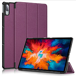 Etui en PU Litchi Texture Tri-fold Auto Wake/Sleep violet pour votre Lenovo Tab P11 Pro TB-J706F/J716