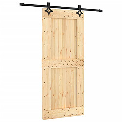 vidaXL Porte coulissante et kit de quincaillerie 90x210 cm pin massif