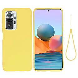 Coque en silicone souple avec sangle jaune pour votre Xiaomi Redmi Note 10 Pro Max/Redmi Note 10 Pro