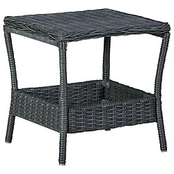 vidaXL Table de jardin Gris foncé 45x45x46,5 cm Résine tressée