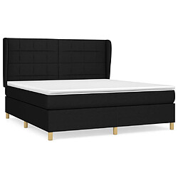 vidaXL Sommier à lattes de lit avec matelas Noir 160x200 cm Tissu