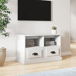 vidaXL Meuble TV blanc 80x35x50 cm bois d'ingénierie