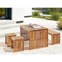 Beliani Table de jardin 120 x 70 cm Bois Bois clair BELLANO