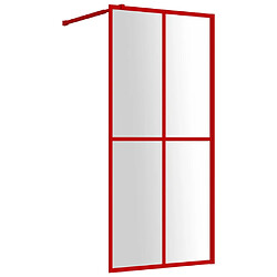 vidaXL Paroi de douche avec verre ESG transparent rouge 90x195 cm