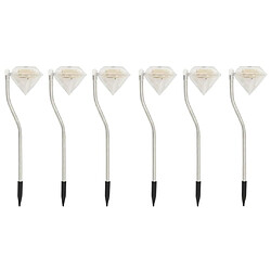 vidaXL Lampes à LED solaires de jardin 6 pcs 9x7,8x29,5 cm