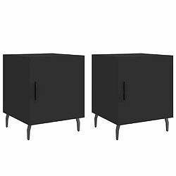 Maison Chic Lot de 2 Tables de chevet - Tables de Nuit noir 40x40x50 cm bois d’ingénierie