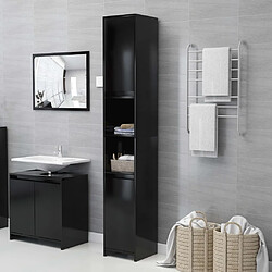 Maison Chic Armoire de salle de bain,Meuble de rangement,Meuble haut Noir 30x30x183,5 cm Aggloméré -GKD936805