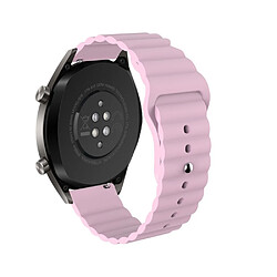 Bracelet en silicone Boucle inversée de 22 mm rose pour votre Samsung Gear S3/Galaxy Watch 46mm/Huawei GT2 46mm/Huami Amazfit 1/2