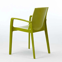 Avis Chaise polypropylène empilable avec accoudoirs salle à manger Cream Grand Soleil, Couleur: Anis vert