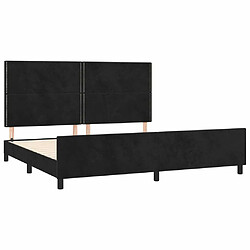 Acheter Maison Chic Lit adulte - Cadre Structure de lit avec tête de lit Contemporain Noir 200x200 cm Velours -MN61251