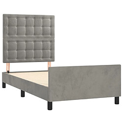 Acheter Maison Chic Lit adulte - Cadre Structure de lit avec tête de lit Contemporain Gris clair 100x200 cm Velours -MN67673