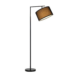 NETTLIFE Lampadaire salon noir : tissu design moderne douille E27 max 40W avec interrupteur au pied lampe de lit 166cm sans ampoule.