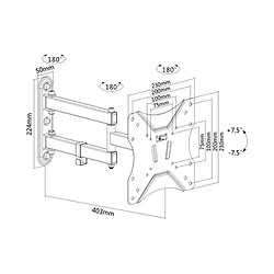 Acheter Kimex Support mural articulé pour écran TV 23"-42"