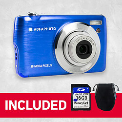 Acheter AgfaPhoto Appareil Photo Numérique Compact Agfa Photo Realishot DC8200BL Bleu Housse + Carte SD 16Go incluses