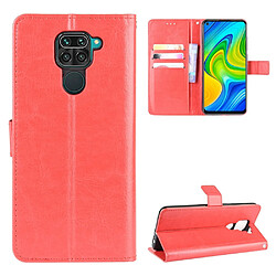 Etui en PU Cheval fou avec support rouge pour Xiaomi Redmi Note 9/Redmi 10X 4G