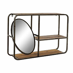 Étagère DKD Home Decor Noir Brun foncé Bois Métal Miroir 73 x 19 x 50 cm