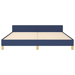 Maison Chic Lit adulte - Cadre Structure de lit avec tête de lit Contemporain Bleu 160x200 cm Tissu -MN86958 pas cher