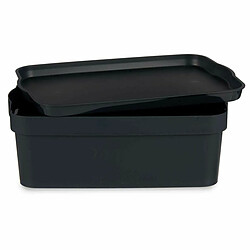 Avis Kipit Boîte de rangement avec couvercle Anthracite Plastique 6 L 21 x 11 x 32 cm (12 Unités)