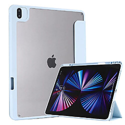 Universal YH-adapté pour 18/20/21 iPad Pro12.9 Hybrid Slim Case, avec coque arrière transparente, étui à amortissement, bleu clair