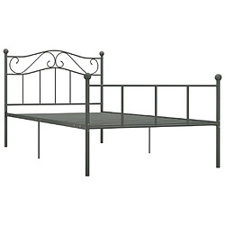 vidaXL Cadre de lit sans matelas gris métal 90x200 cm