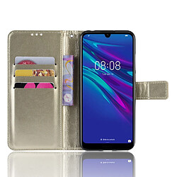 Wewoo Housse Coque Étui en cuir à rabat horizontal rétro Crazy Horse Texture pour Huawei Y6 2019avec support et fentes cartes et cadre photo or pas cher