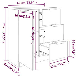 vidaXL Buffet noir 60x30x70 cm bois d'ingénierie pas cher