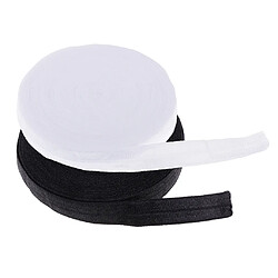 2pcs Bande De Coton Élastique Bande Couture Rouleau Bande Coton, Noir Blanc 10 Mètres