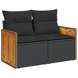 Avis Maison Chic Salon de jardin 10 pcs avec coussins | Ensemble de Table et chaises | Mobilier d'Extérieur noir résine tressée -GKD93449