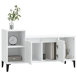 Avis vidaXL Meuble TV Blanc 100x35x55 cm Bois d'ingénierie