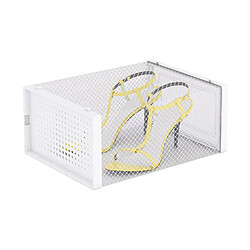 Avis Secury-T Lot de 12 Boîtes à Chaussures/Rangement Empilables transparentes/blanches en Plastique avec porte et aération 33.4x23x14cm