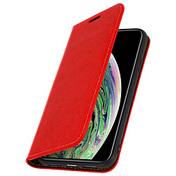 Avizar Étui Apple iPhone XS Max Housse Cuir Portefeuille Fonction Support - rouge