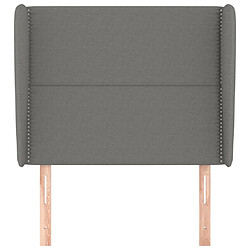 Avis Maison Chic Tête de lit moderne avec oreilles pour chambre - Décoration de lit Gris foncé 93x23x118/128 cm Tissu -MN64374