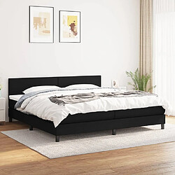 Maison Chic Lit Adulte - Lit simple Lit à sommier tapissier avec matelas moelleux - Meuble de Chambre - Noir 200x200 cm Tissu -MN30868