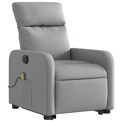 Avis vidaXL Fauteuil inclinable de massage électrique Gris clair Tissu