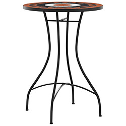 Avis vidaXL Table de bistro mosaïque terre cuite blanc Ø50x70 cm céramique