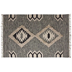 Aubry Gaspard Tapis motif aztèque en coton 90 x 60 cm.