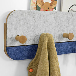 Acheter SoBuy FHK16-B Porte-Manteau Mural Porte-Serviette Penderie Patère Murale avec 5 Crochets en Bambou et Feutre pour Vestibule, Entrée